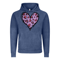 Vintage Denim Glitter Purple Leopard Heart Vintage Hoodie - Jasminsmagicworld