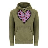 Vintage Olive Glitter Purple Leopard Heart Vintage Hoodie - Jasminsmagicworld