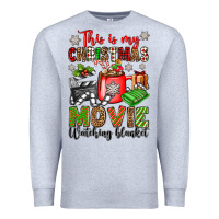 Heather Grey this is my christmas movie watching blanket Premium Sweatshirt - OliviaCreatesArt