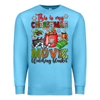 Ocean Blue this is my christmas movie watching blanket Premium Sweatshirt - OliviaCreatesArt