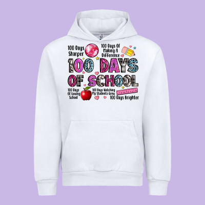 100 Days Of School Urban Hoodie Designed By Lillyallendesigns