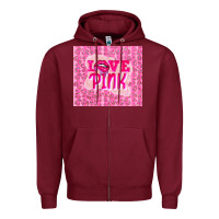 Burgundy love pink Zipper Hoodie - TumblerDesignByShophia