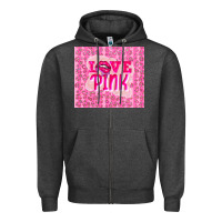 Charcoal Heather love pink Zipper Hoodie - TumblerDesignByShophia