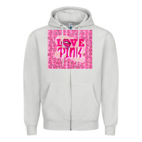 Dove Grey love pink Zipper Hoodie - TumblerDesignByShophia