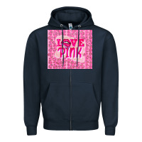 Navy love pink Zipper Hoodie - TumblerDesignByShophia