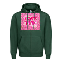 Sports Green love pink Zipper Hoodie - TumblerDesignByShophia