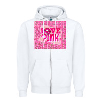 White love pink Zipper Hoodie - TumblerDesignByShophia