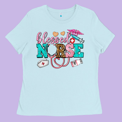 Blessed Nurse Ladies Tee Designed By Adodesignshop