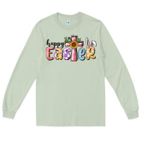 Matcha Happy Easter With Cross Long Sleeve Tee - RanaPortraitStore