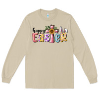 Mushroom Happy Easter With Cross Long Sleeve Tee - RanaPortraitStore