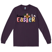 Plum Happy Easter With Cross Long Sleeve Tee - RanaPortraitStore