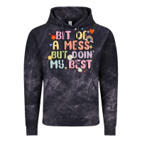 Cloud Black bit of a mess but doin' my best Vintage Hoodie - MaliasSmallBusiness