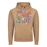 Vintage Coffee bit of a mess but doin' my best Vintage Hoodie - MaliasSmallBusiness