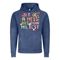 Vintage Denim bit of a mess but doin' my best Vintage Hoodie - MaliasSmallBusiness
