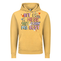 Vintage Mustard bit of a mess but doin' my best Vintage Hoodie - MaliasSmallBusiness