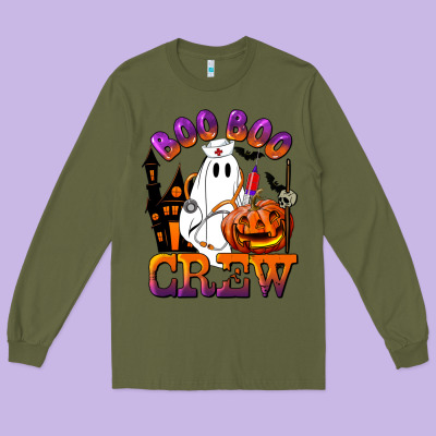 Boo Boo Crew Nurse Long Sleeve Tee Designed By Lillyallendesigns