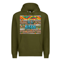 Army Green He is risen tumbler Easter Day Premium Hoodie - HowdyJamesFarm