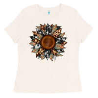 Bone cowhide leopard aztec sunflower Ladies Tee - Artiststas