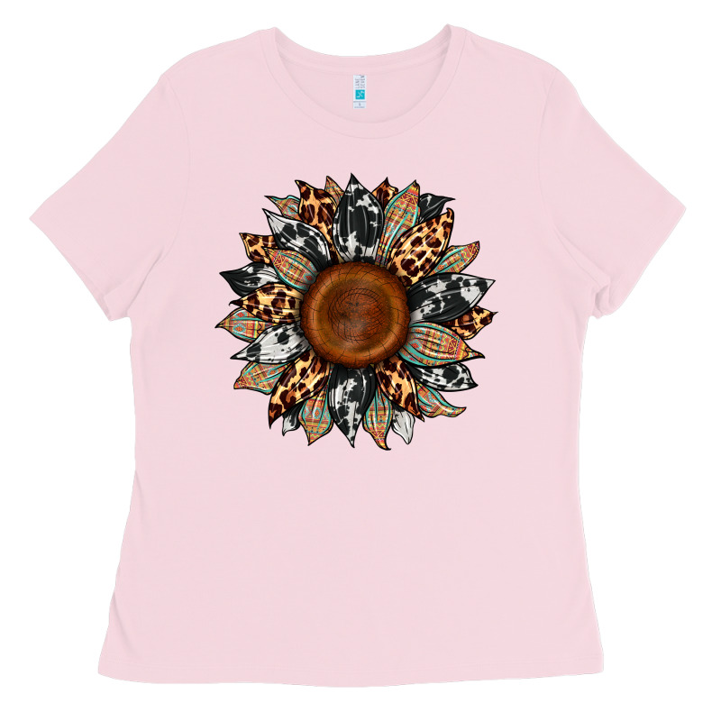 Cowhide Leopard Aztec Sunflower Ladies Tee by Artiststas | Teevron