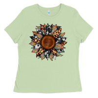Matcha cowhide leopard aztec sunflower Ladies Tee - Artiststas
