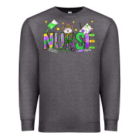 Charcoal Heather mardi gras nurse Premium Sweatshirt - OliviaCreatesArt