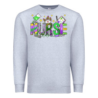 Heather Grey mardi gras nurse Premium Sweatshirt - OliviaCreatesArt