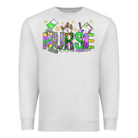 Oatmeal Heather mardi gras nurse Premium Sweatshirt - OliviaCreatesArt