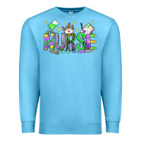 Ocean Blue mardi gras nurse Premium Sweatshirt - OliviaCreatesArt