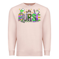 Pale Pink mardi gras nurse Premium Sweatshirt - OliviaCreatesArt