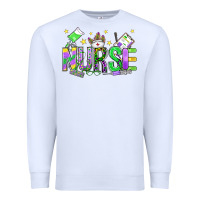 White mardi gras nurse Premium Sweatshirt - OliviaCreatesArt