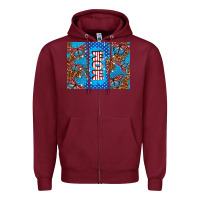 Burgundy American mom Zipper Hoodie - TumblerDesignByShophia