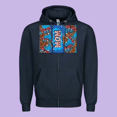 American Mom Zipper Hoodie Designed By Tumblerdesignbyshophia