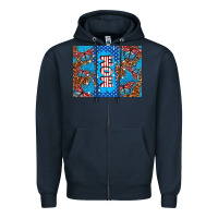 Navy American mom Zipper Hoodie - TumblerDesignByShophia
