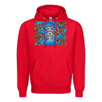 Red American mom Zipper Hoodie - TumblerDesignByShophia