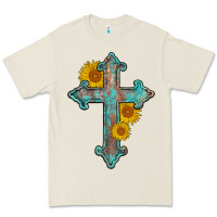 Bone turquoise sunflower cross Premium Tee - AdoDesignShop