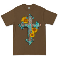 Cacao turquoise sunflower cross Premium Tee - AdoDesignShop