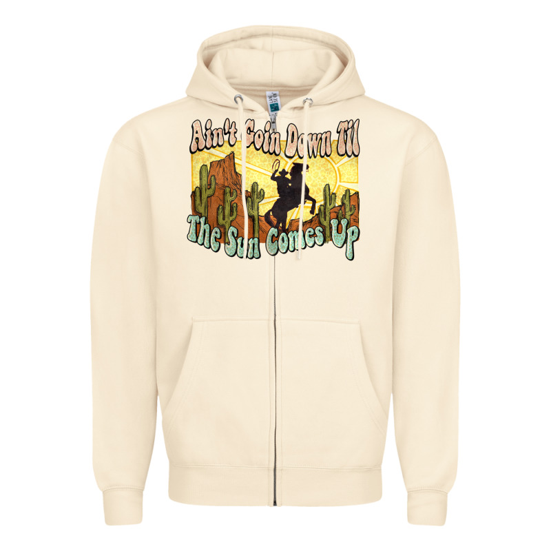 Ain't Goin Down Til The Sun Comes Up Cowboy Zipper Hoodie by HowdyJamesFarm | Teevron