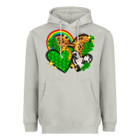 Moon Dust St. Patrick's Day hearts with leopard Heavyweight Hoodie - HowdyJamesFarm
