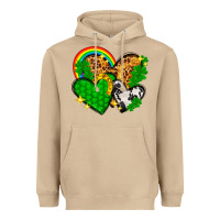 Mushroom St. Patrick's Day hearts with leopard Heavyweight Hoodie - HowdyJamesFarm