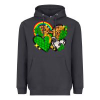 Smoke St. Patrick's Day hearts with leopard Heavyweight Hoodie - HowdyJamesFarm
