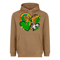 Toasted Coconut St. Patrick's Day hearts with leopard Heavyweight Hoodie - HowdyJamesFarm