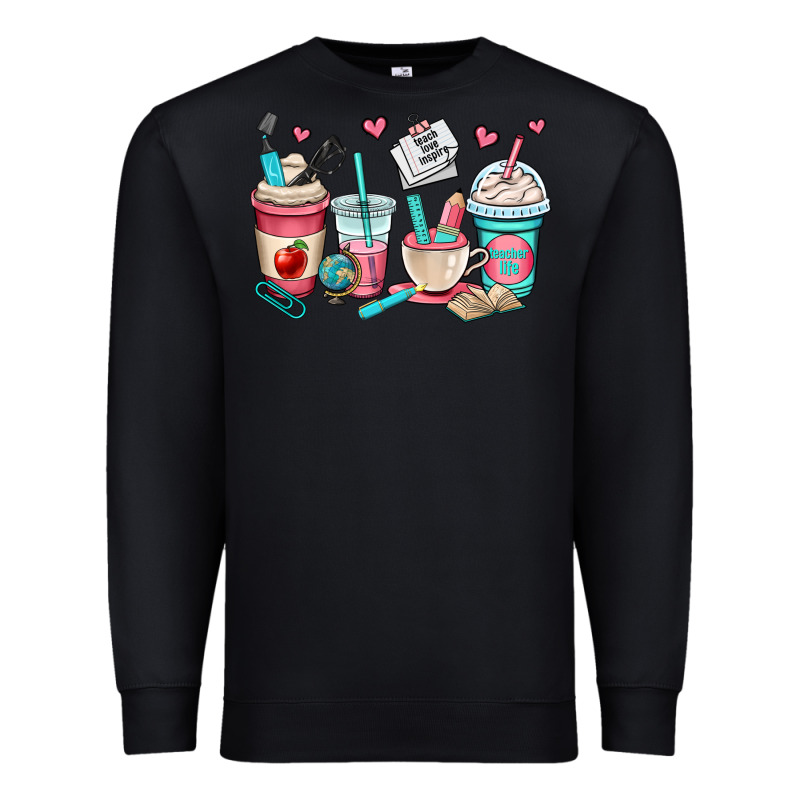 Teacher Coffee Cups Premium Sweatshirt by OliviaCreatesArt | Teevron