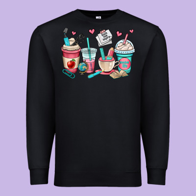 Teacher Coffee Cups Premium Sweatshirt Designed By Oliviacreatesart