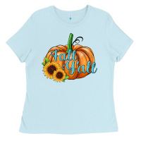 Baby Blue fall y'all pumpkin Ladies Tee - JahusDesignShop