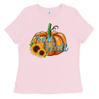 Bubblegum Pink fall y'all pumpkin Ladies Tee - JahusDesignShop