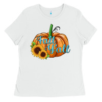 White fall y'all pumpkin Ladies Tee - JahusDesignShop