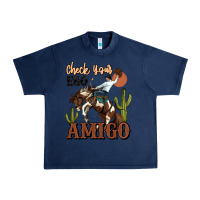 Navy check your ego amigo rodeo cowboy Urban Heavy Tee - MaliasSmallBusiness