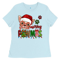 Baby Blue merry pawmas christmas chihuahua Ladies Tee - Jasminsmagicworld