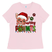 Bubblegum Pink merry pawmas christmas chihuahua Ladies Tee - Jasminsmagicworld