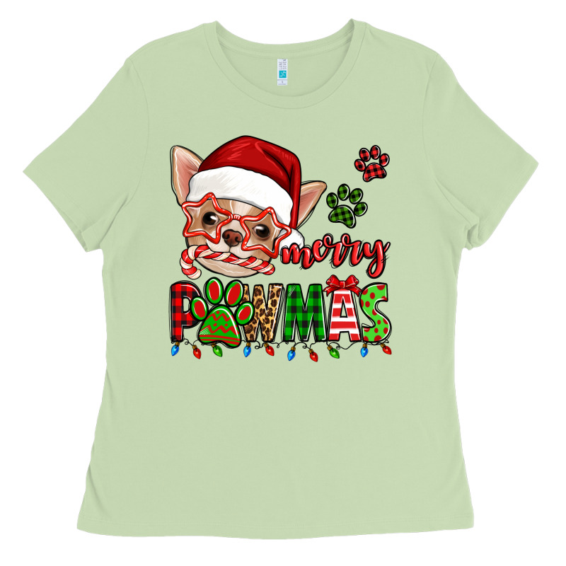 Merry Pawmas Christmas Chihuahua Ladies Tee by Jasminsmagicworld | Teevron